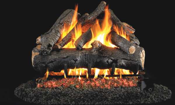 Peterson Real Fyre 24-Inch Rugged Oak Gas Log Set with Vented Natural Gas G45 Burner Match Light 